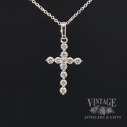 Diamond 14KW gold cross necklace video
