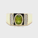 Bezel set Peridot wide ring in 10k with Diamond accents VIDEO