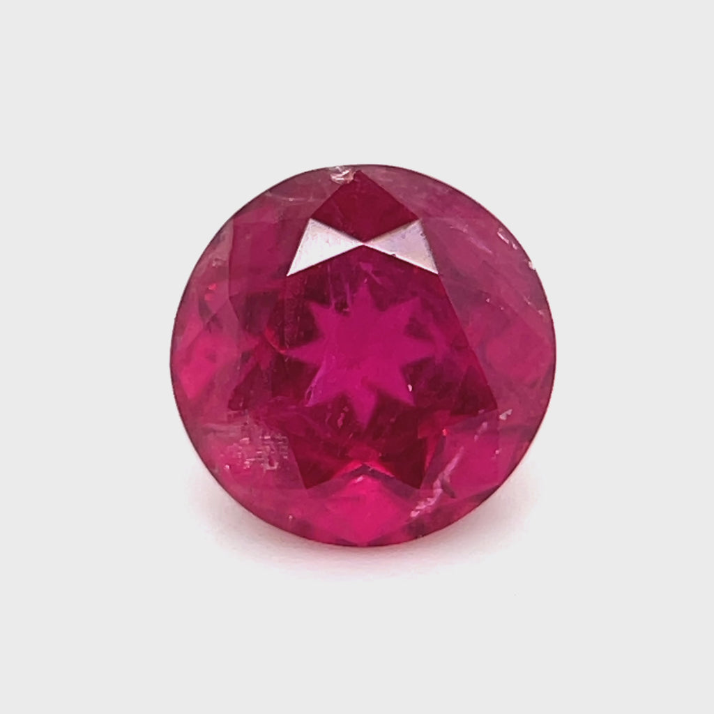 Video .52 carat, natural red beryl, rare gemstone.