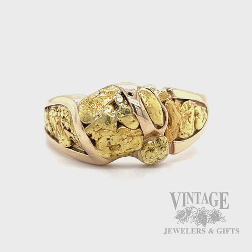 Natural gold nugget 14k gold ring video