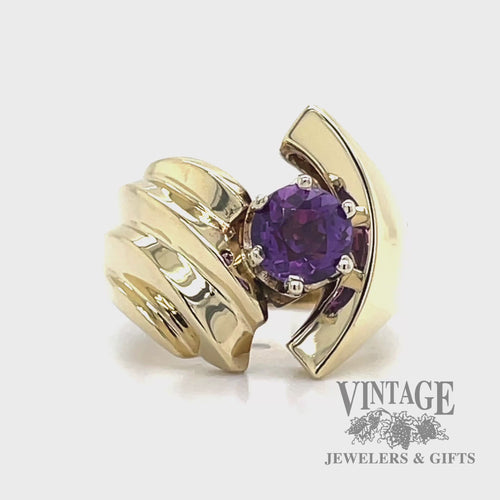 Amethyst 14k gold contemporary ring video