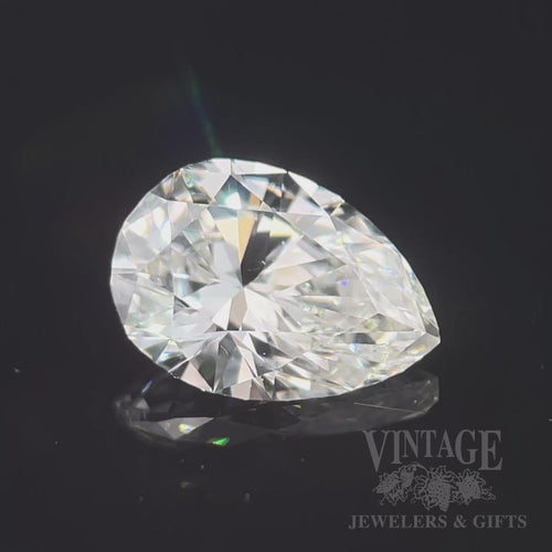 1.26 carat E color VS1 clarity Pear Shape Natural Diamond Video