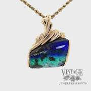 Boulder Opal 14k gold freeform pendant video