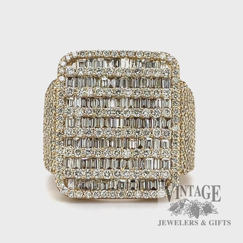 Diamond accent and 14k yellow gold signet style ring video