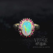 Opal and ruby 11k gold ring video
