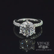 3 CTW lab diamond 14KW gold pave ring video