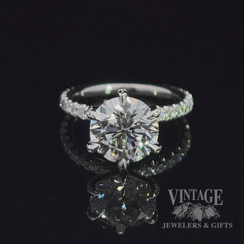 3 CTW lab diamond 14KW gold pave ring video