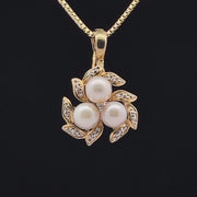 14k Vintage pearl leaf pendant video