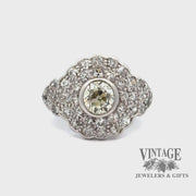 Dazzling revolving video of Antique pave 2.09ctw diamond platinum ring