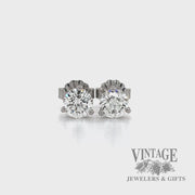 1.01 ctw natural diamond platinum stud earrings video
