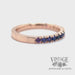 Purple/blue/pink ombré gradient sapphire 14k rose gold ring band video