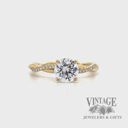 1.12ctw diamond twist band 14k gold ring video