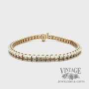 Channel set diamond line 14k gold bracelet video