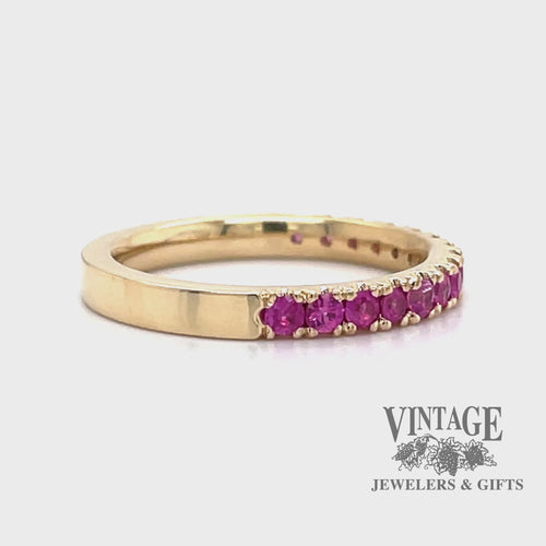 Pink spinel 14ky gold ring stacker video