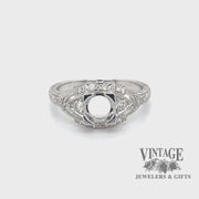 Illusion center 14kw gold and diamond hand engraved ring video