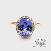 Tanzanite and diamond 10k gold halo ring video