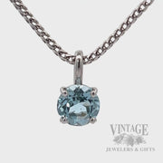 Aquamarine solitaire 14k white gold pendant video