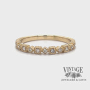 Hand engraved 14ky gold and diamond ring band video