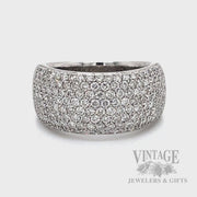 Domed Diamond Pave 14k White Gold Ring Video
