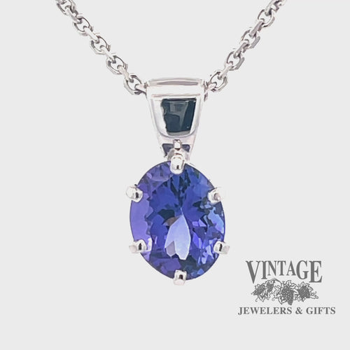 2.24 carat oval tanzanite 14kw gold pendant video