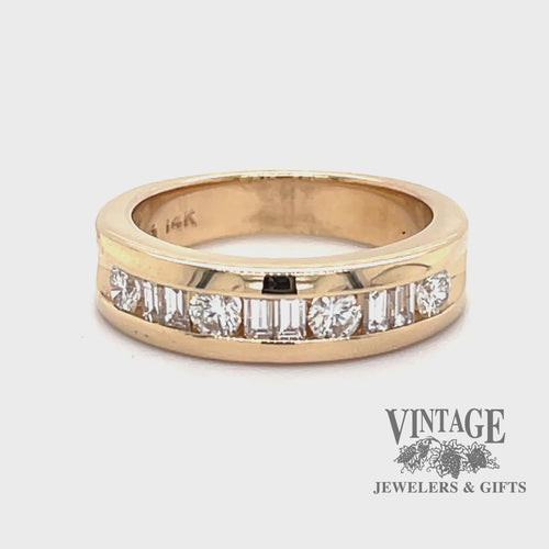 channel set 14 karat yellow gold and diamond ring video