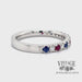 Red white and blue 14k white gold ring video