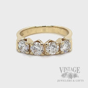 Four Stone 1.4 CTW Diamond 14k Gold Ring Video