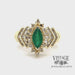 Marquise emerald and diamond 14ky gold ring video