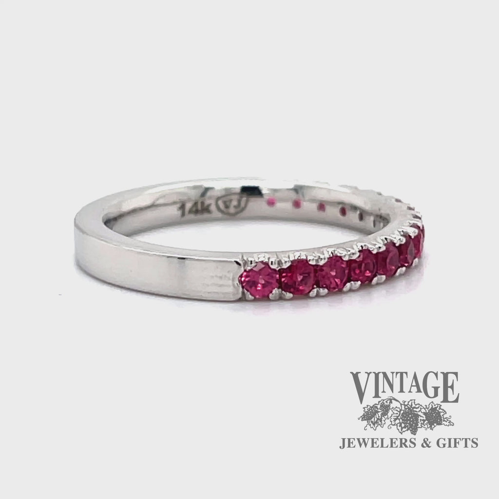 Red Spinel 14k white gold Stacker Ring video