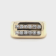 Channel Set Diamond Men's Ring in 14k VIDEO