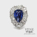 Pear shaped natural sapphire and diamond ballerina ring video