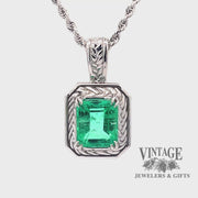 2.16 carat natural emerald 14kw gold pendant video