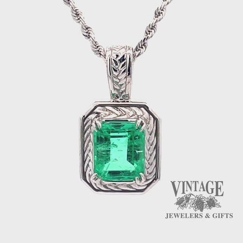 2.16 carat natural emerald 14kw gold pendant video