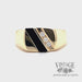 Diagonal black onyx inlay with channel diamonds in 14k yellow gold ring video