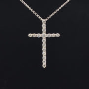 Diamond and 14k white gold cross necklace video.