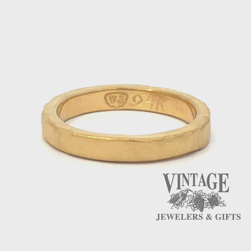 Revovling video of Hand forged 24K Gold Rustic Band