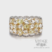 Rose Cut Yellow Diamond 18 Karat Gold Ring Video
