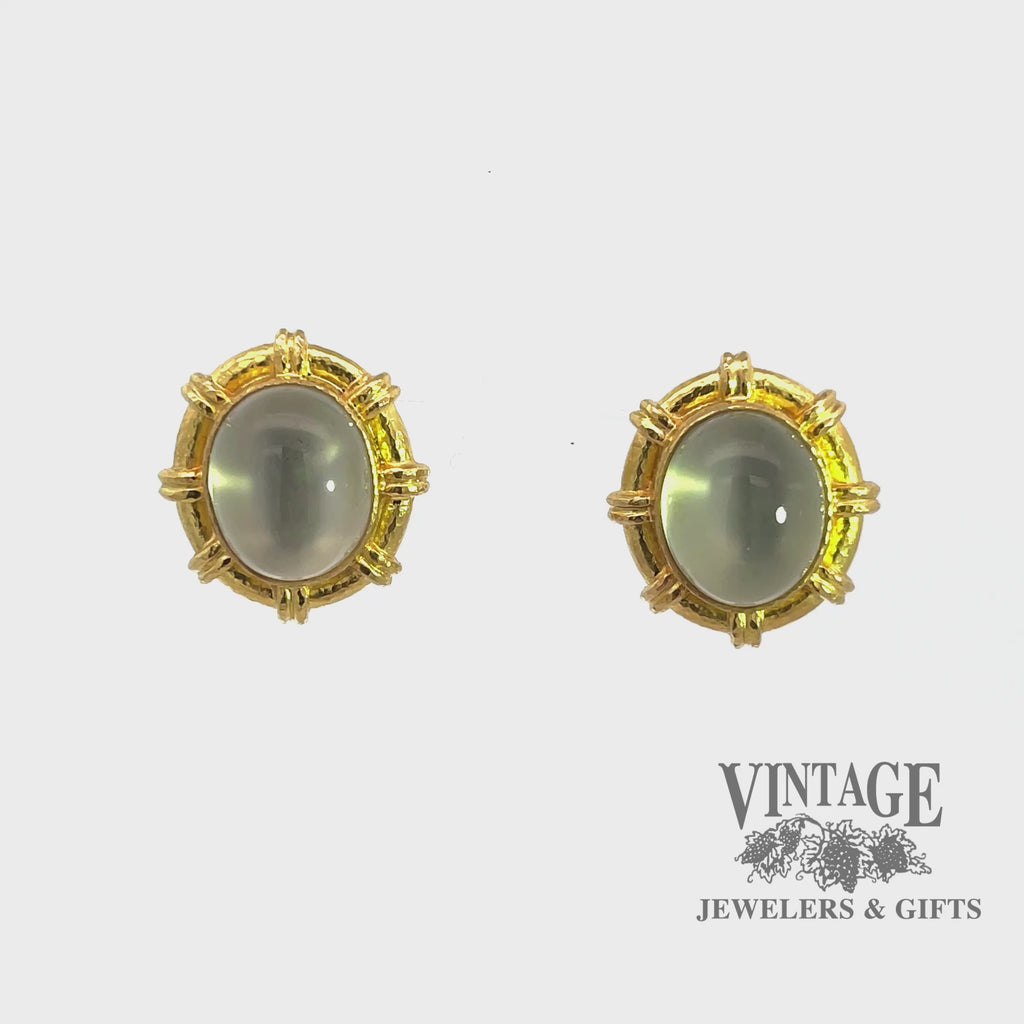 Lemon quartz mother of pearl 18ky gold earrings video