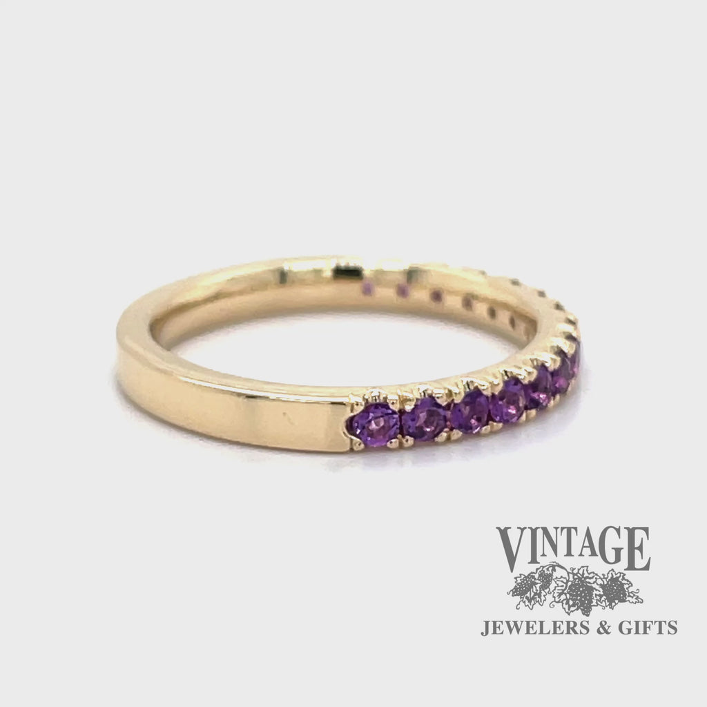 Amethyst 14ky gold ring stacker video