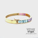 Rainbow gradient gemstone 18ky gold hinged bangle bracelet video