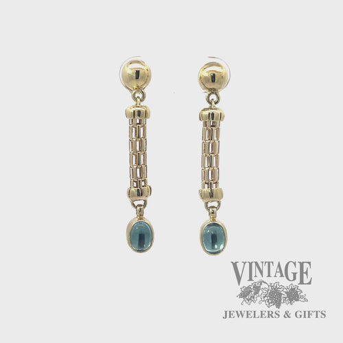 Aquamarine and amethyst 14k gold drop earrings video