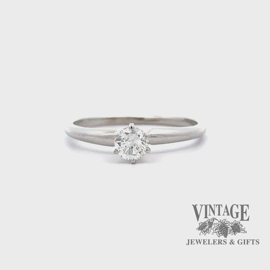 Revolving video of 14kw gold .38ct natural diamond solitaire ring