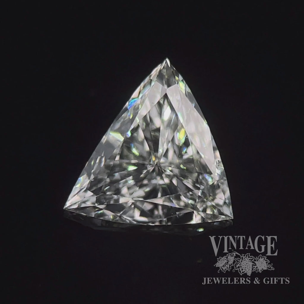 .75 carat, H color, SI1 clarity, triangle shaped, natural diamond video