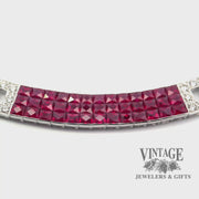 Ruby and diamond invisible set 18kw gold necklace video