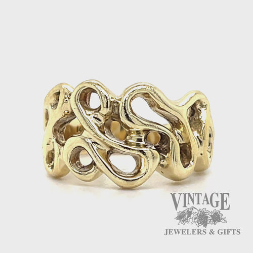 14k gold freeform wide band ring video