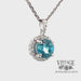 3.87 ct. natural blue zircon and diamond 18kw gold pendant video 