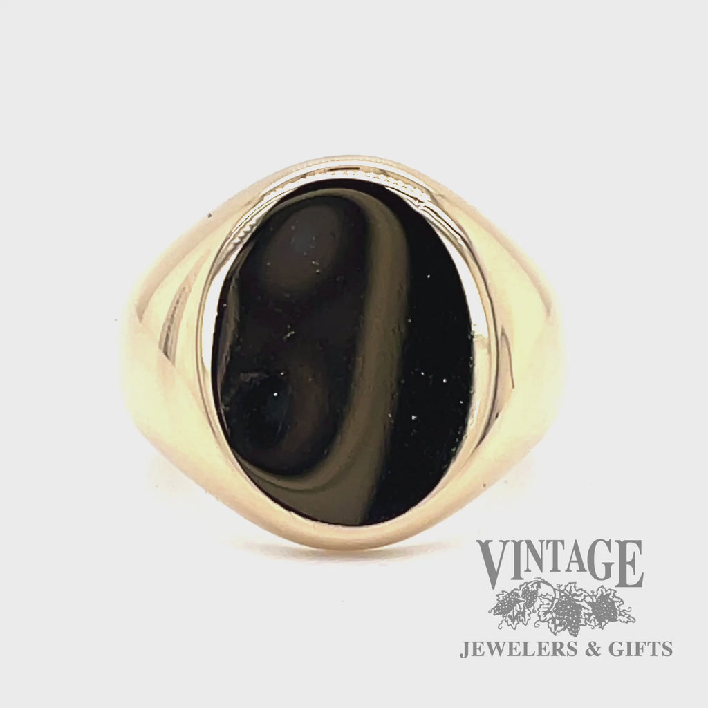 Vintage oval 10k gold signet ring video