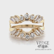 Diamond 14k gold ring guard solitaire enhancer video