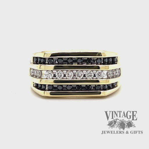 Black and white diamond 10ky gold ring video