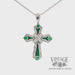 14k white gold Emerald and diamond accent cross video